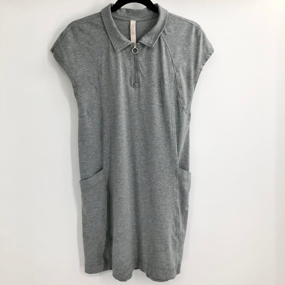 Lululemon Players Pro-Form Polo Dress Gray Collared Mini Dress Side Pockets